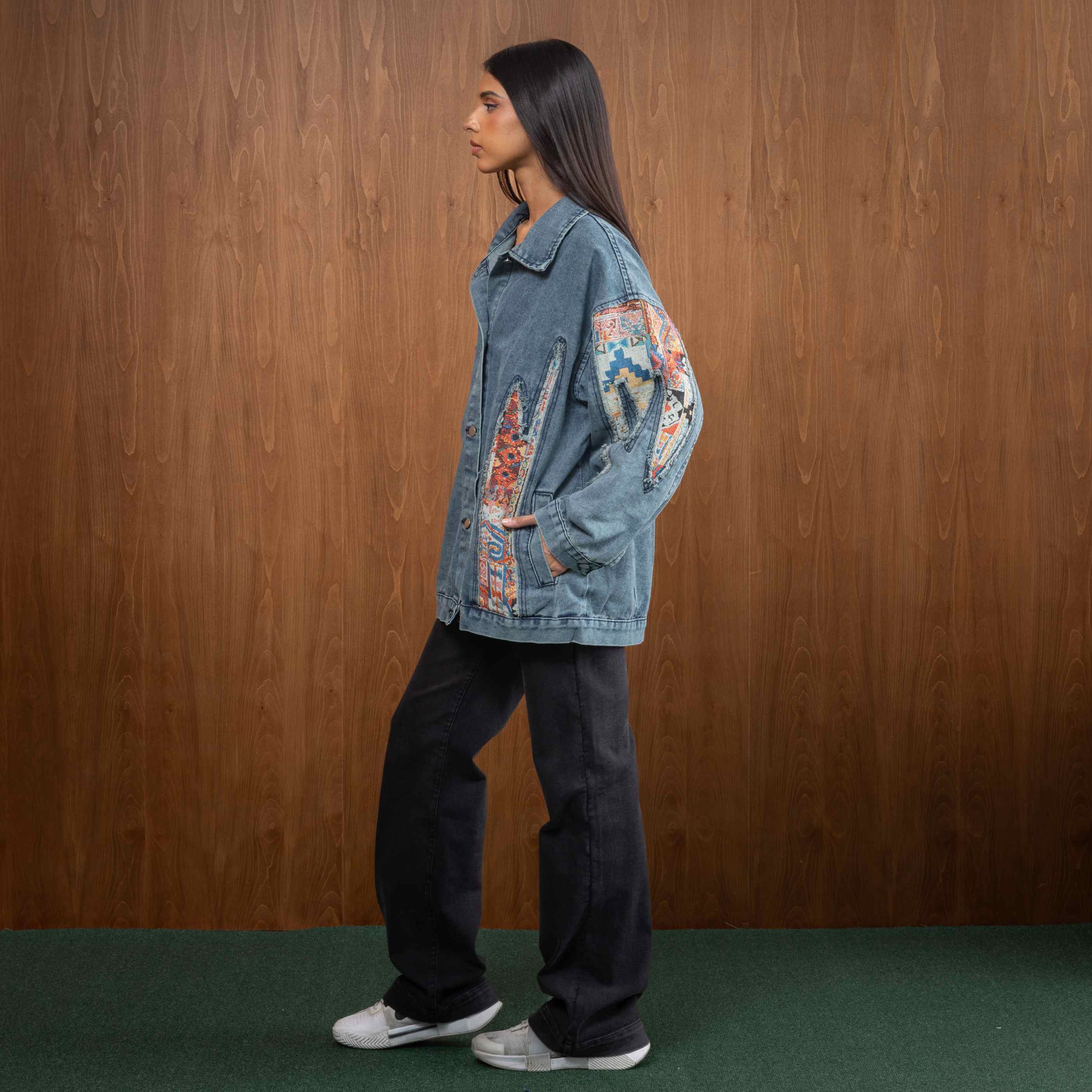 Patterned Denim Jacket