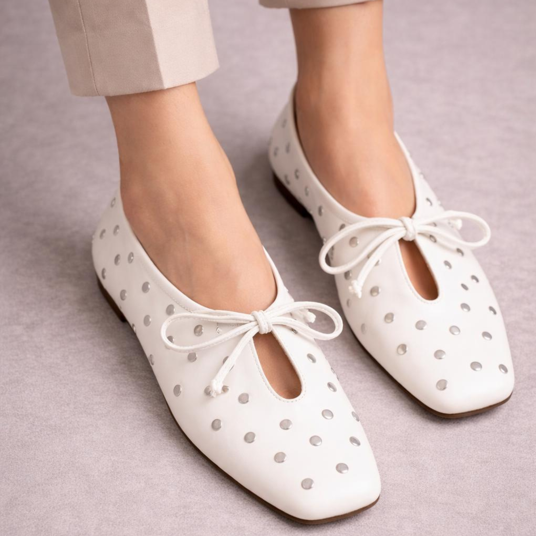Studded Bow Flats