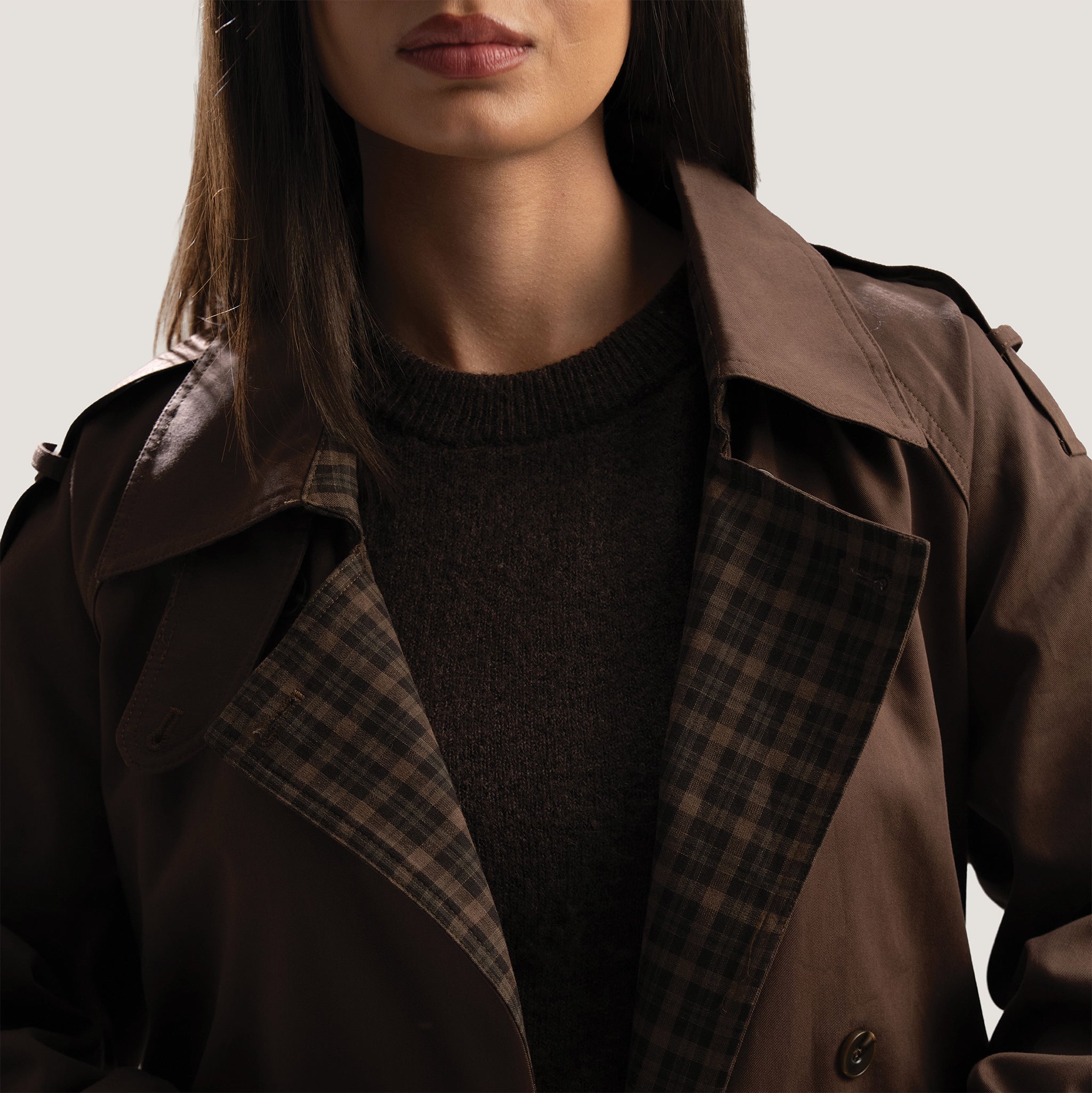 Brown Checkline Coat