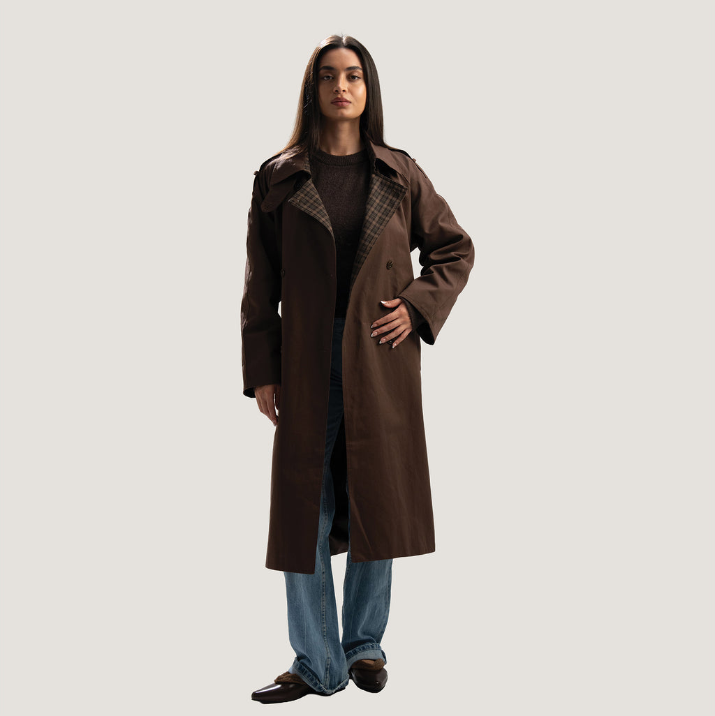 Brown Checkline Coat