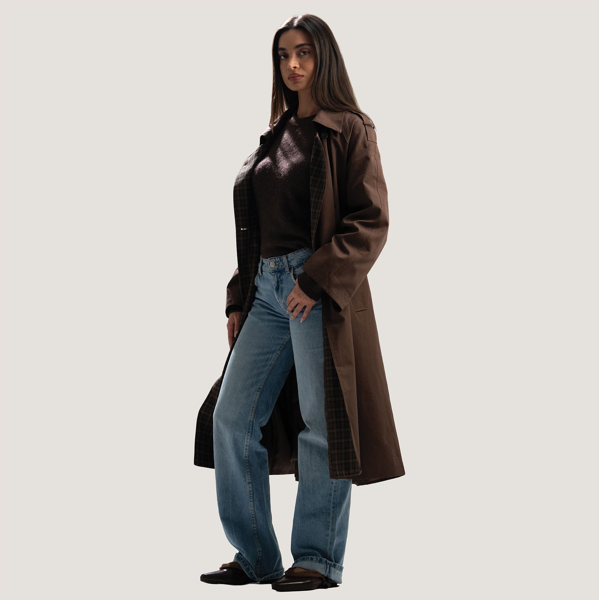 Brown Checkline Coat