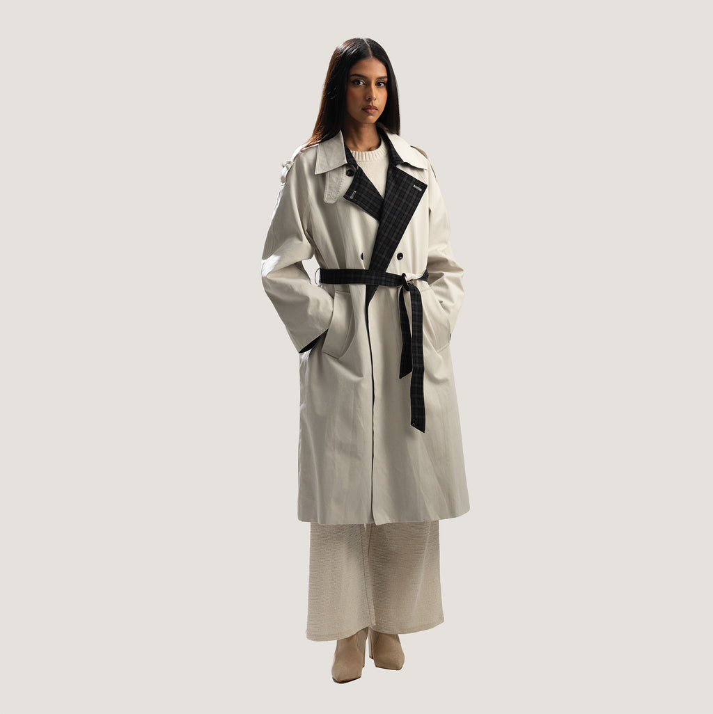 Off-White Checked Trench