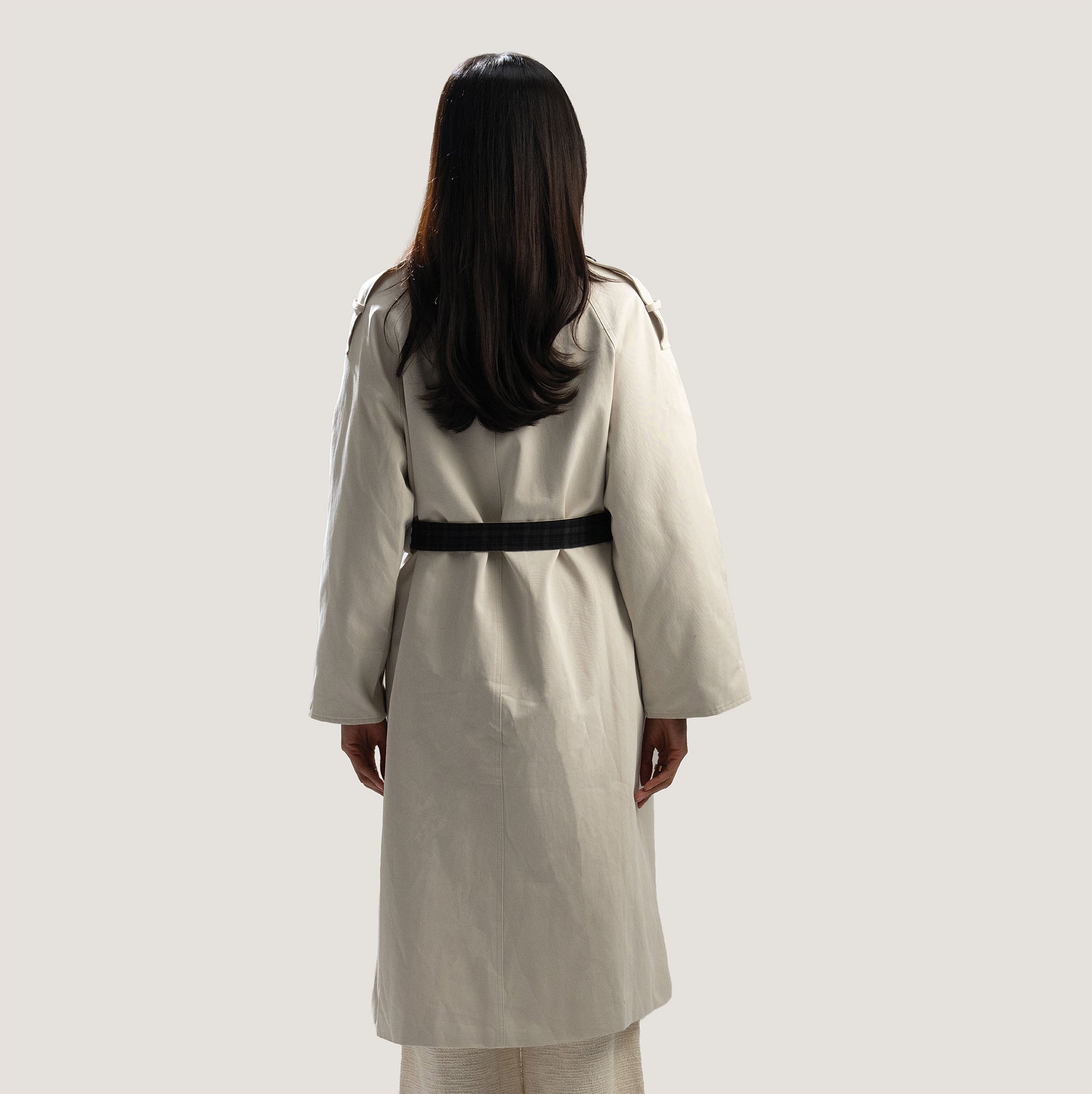 Off-White Checked Trench