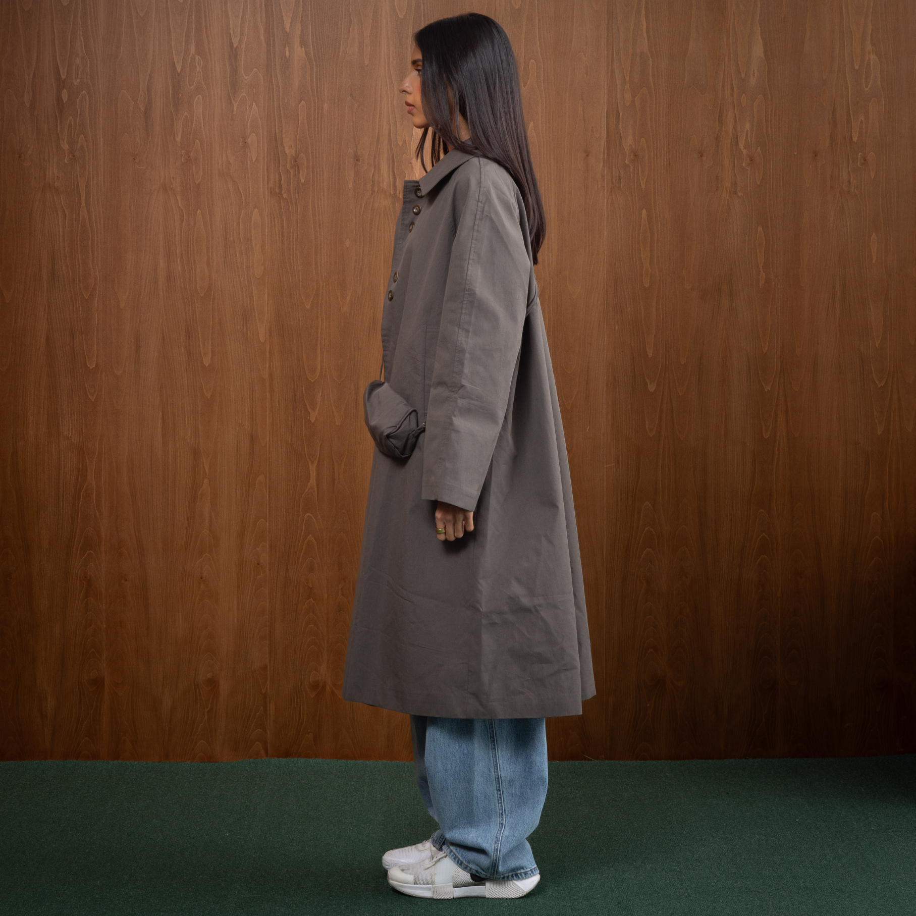 Gray Coat & Crossbag Set